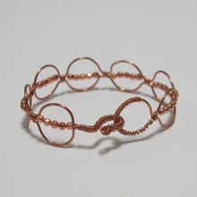Load image into Gallery viewer, Hand-shaped Copper wire bracelet with matching beads