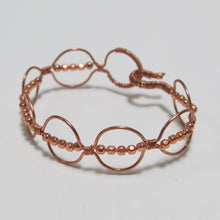 Load image into Gallery viewer, Hand-shaped Copper wire bracelet with matching beads