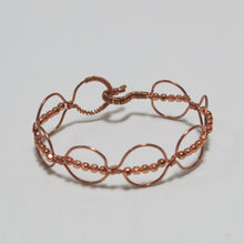 Load image into Gallery viewer, Hand-shaped Copper wire bracelet with matching beads