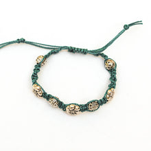 Load image into Gallery viewer, Turquoise Macrame Bracelet with Mixed Pewter Beads &amp; Sliding Closure