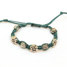 Load image into Gallery viewer, Turquoise Macrame Bracelet with Mixed Pewter Beads &amp; Sliding Closure