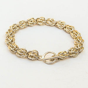 Chain Maille Bracelet in Byzantine Weave, Heavy Weight