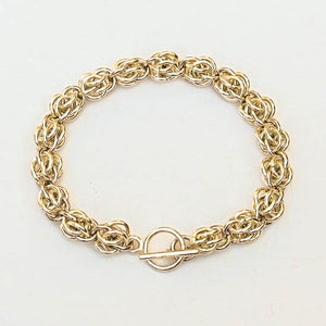 Chain Maille Bracelet in Byzantine Weave, Heavy Weight