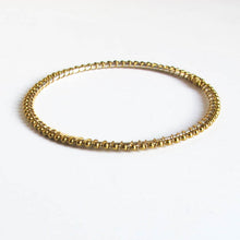 Load image into Gallery viewer, Gold Brass Bangles wrapped with ball chain