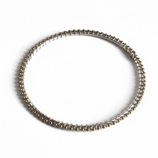 Silver Brass Bangles wrapped with ball chain