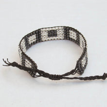 Load image into Gallery viewer, Crystal &amp; Hematite Bead Woven Bracelet with adjustable sliding macrame closure