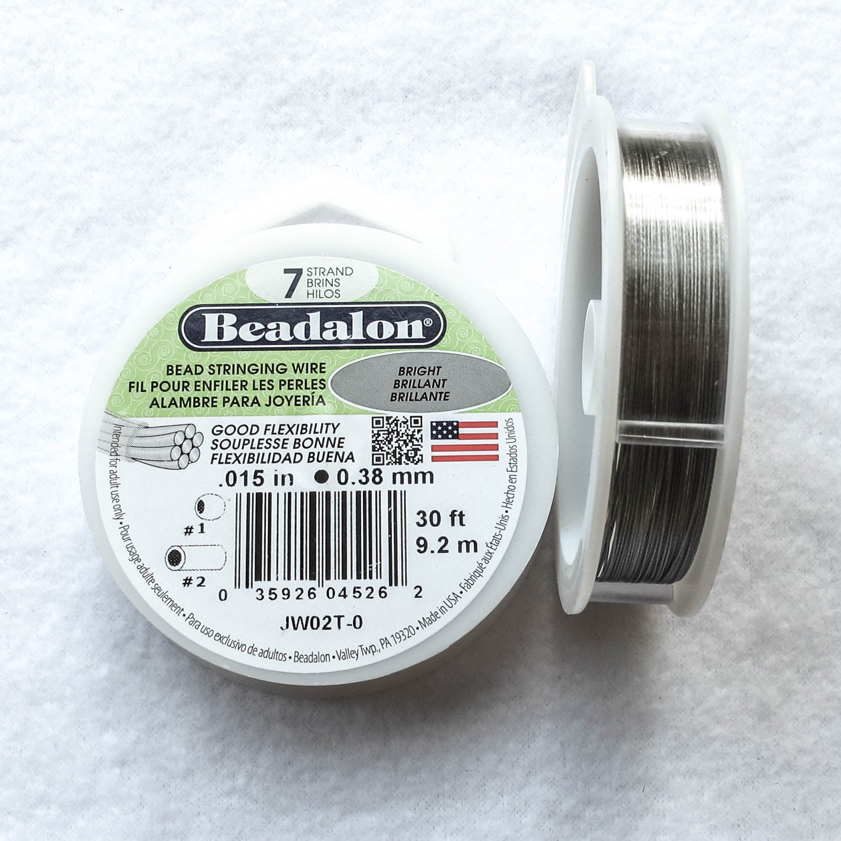 100 Ft SATIN SILVER 7 Strand BEADALON Beading Wire, Jewelry