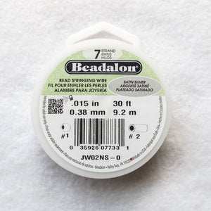 Satin Silver Beadalon beading wire 7 strands .015" 30 feet