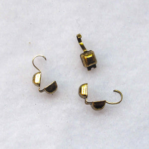 Antique gold square shape clamshell bead tips with loop