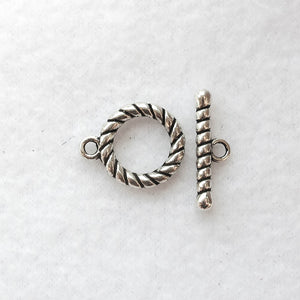 Decorative Toggle Clasp #2, Silver, 16mm.