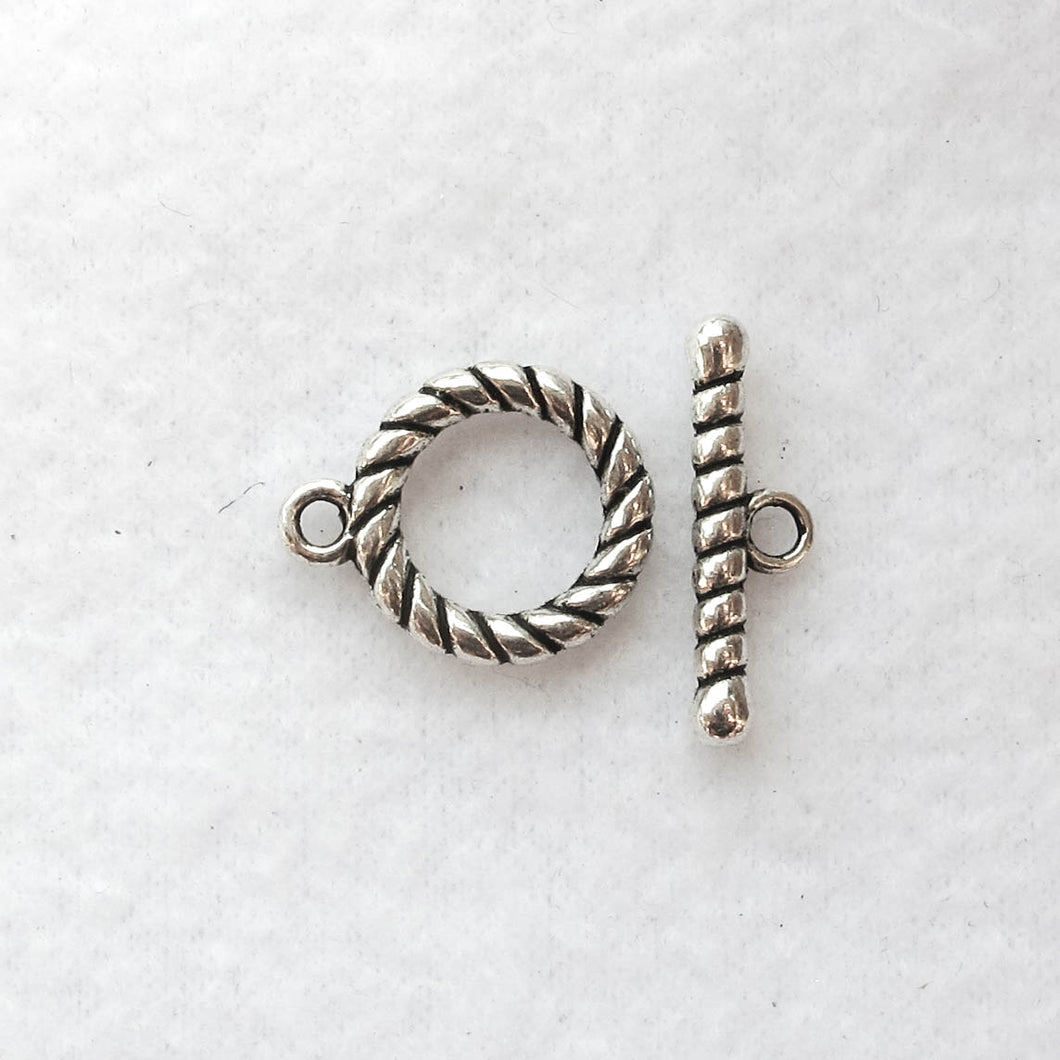 Decorative Toggle Clasp #2, Silver, 16mm.