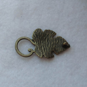 Antique Brass Grape Leaf & Vine Toggle Clasp, 37mm. long