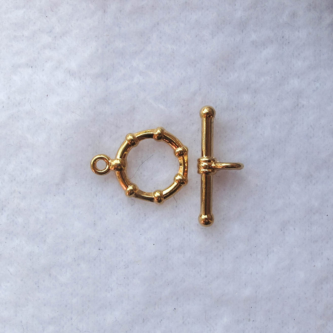 Decorative Toggle Clasp #1, Gold, 11mm.