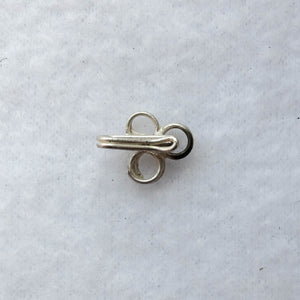 Hook Clasp with Triple Loops, 21mm. long, Silver