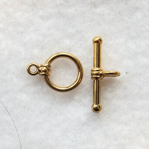 Toggle Clasp, Gold-Plated, 12mm.