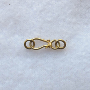 Decorative Hook Clasp with 2 Rings, Gold, 15mm