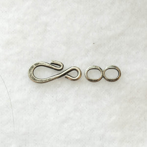 Silver Hook & Loop Clasp, 16mm. long 