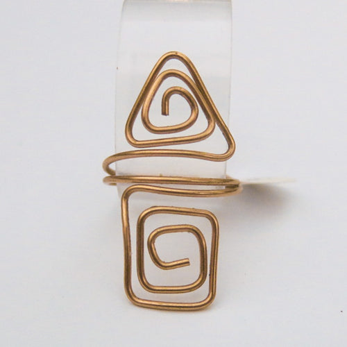 Copper Square/Triangle Adjustable Wire Ring 