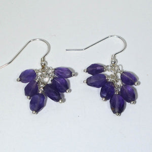 Gemstone Dangle Earrings/Amethyst