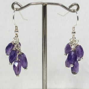 Gemstone Dangle Earrings/Amethyst