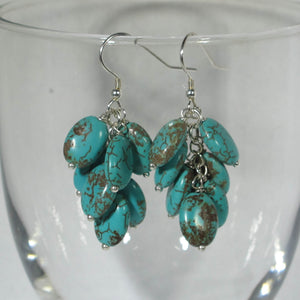Gemstone Dangle Earrings/Turquoise Magnesite