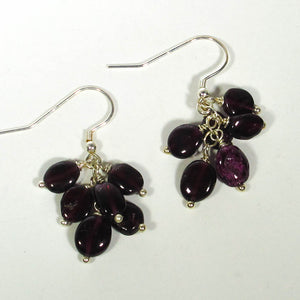 Gemstone Dangle Earrings/Garnet