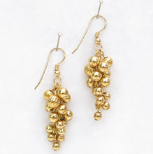 Load image into Gallery viewer, Gold-dipped Grape Cluster earrings with 14kt. gold-filled ear wires