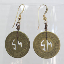 Load image into Gallery viewer, Vintage Santa Monica &quot;SM&quot; Bus Token Earrings