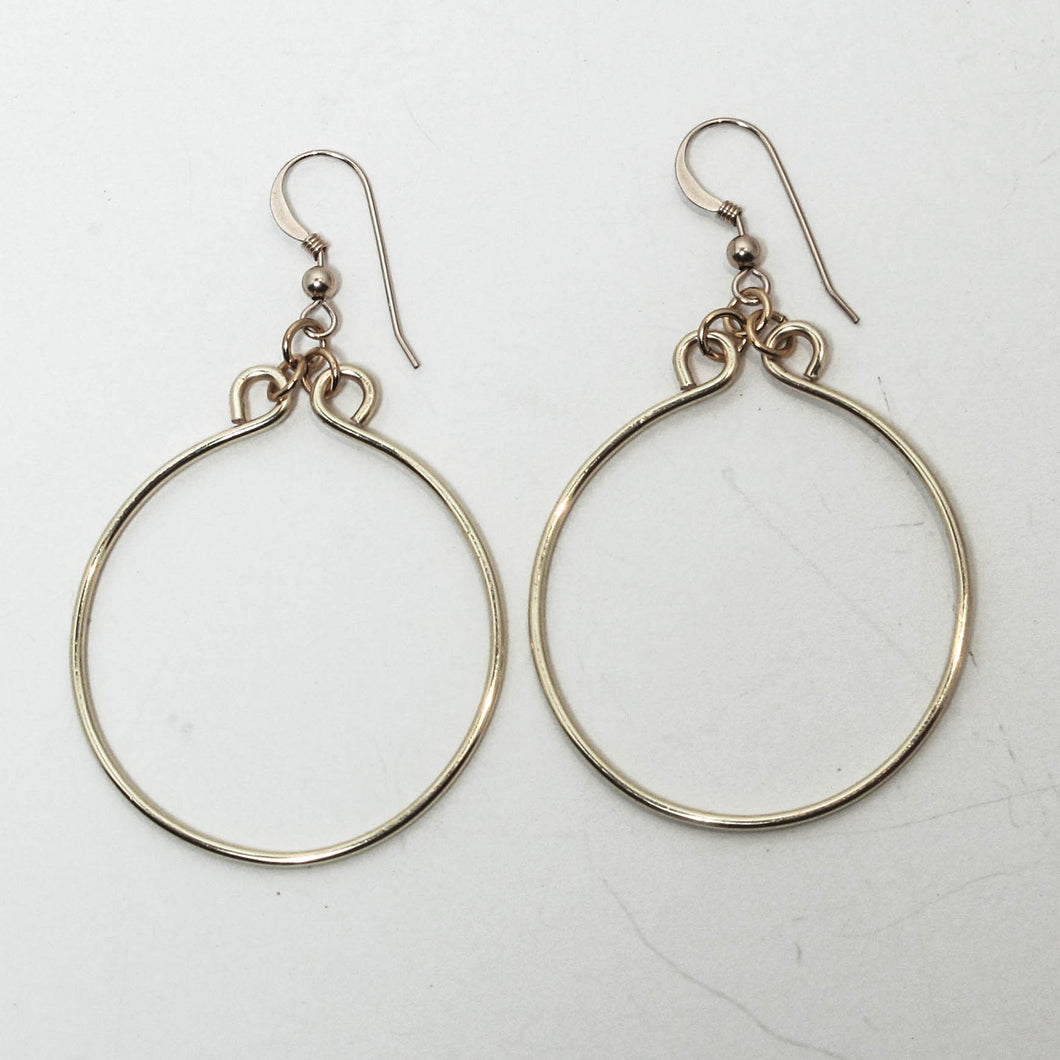 Silver Hand-Shaped Simple Round Hoop Earrings