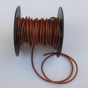 Medium Brown Round Leather Cord, 1.5mm.