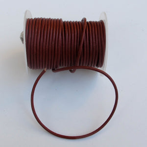 Red Round Leather Cord, 1.5mm.