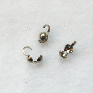 Antique silver clamshell bead tips with loop