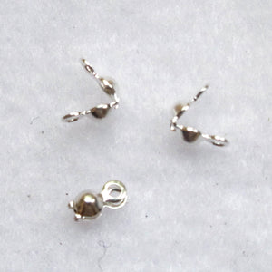 Silver clamshell bead tips with two loops