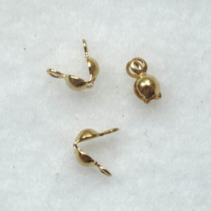 Gold clamshell bead tips with two loops