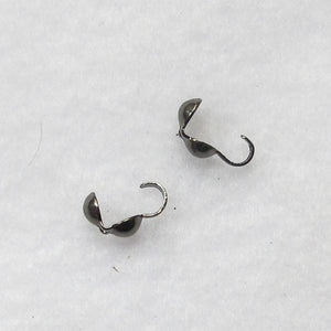 Hematite clamshell bead tips with loop