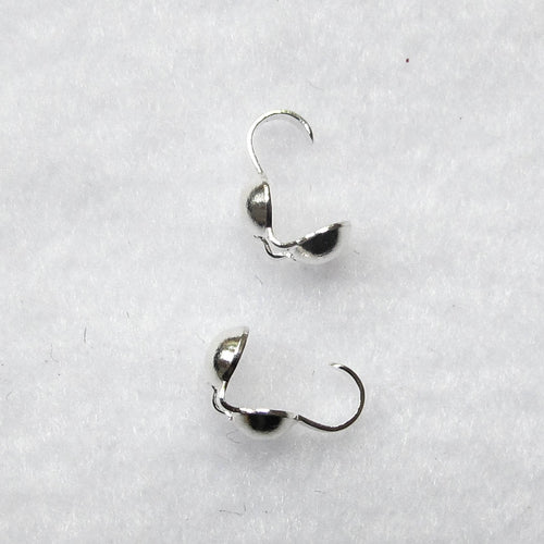 Silver clamshell bead tips with loop