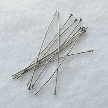 Load image into Gallery viewer, Pewter Color Head Pins with Flat Heads