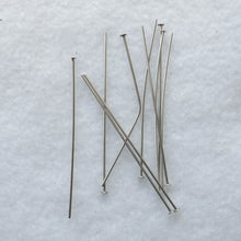 Load image into Gallery viewer, Antique Silver Head Pins with Flat Heads