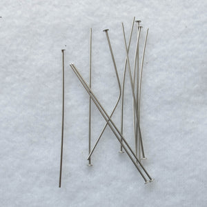 Antique Silver Head Pins with Flat Heads