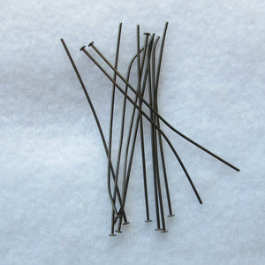 Black/Gunmetal Head Pins with Flat Heads