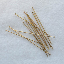 Load image into Gallery viewer, Gold-Plated Head Pins with Black Heads
