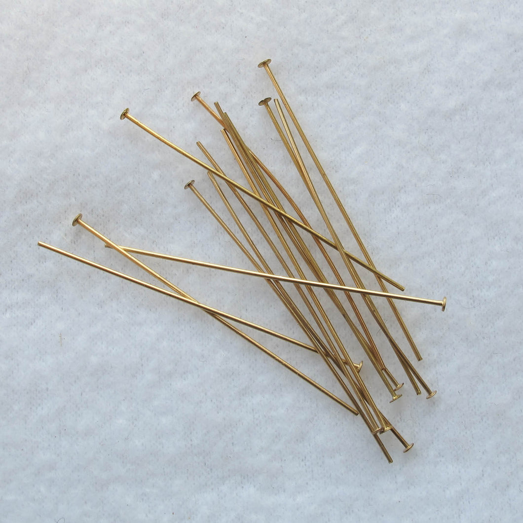 Gold-Plated Head Pins with Black Heads