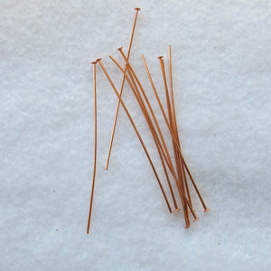 Shiny Copper Head Pins with Flat Heads