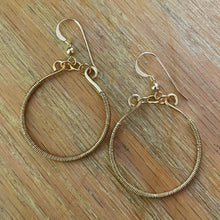 Load image into Gallery viewer, Gold Hoop Earrings Wrapped with Gold Wire