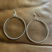Load image into Gallery viewer, Silver Hoop Earrings Wrapped with Silver Wire