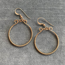Load image into Gallery viewer, Gold Hoop Earrings Wrapped with Wire