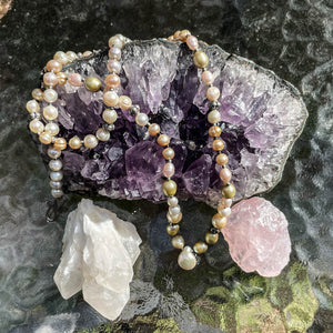 Multicolor Freshwater Pearl Necklace with Pearl Teardrop Focal