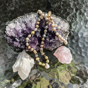 Multicolor Freshwater Pearl Necklace with Pearl Teardrop Focal