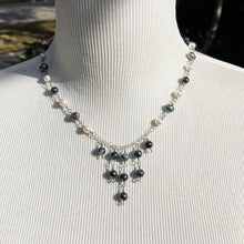 Load image into Gallery viewer, Dark Grey, White and Silver Medieval Princess Pearl Necklace 