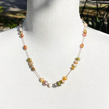 Load image into Gallery viewer, Multicolor Freshwater Pearl Floating Design Necklace
